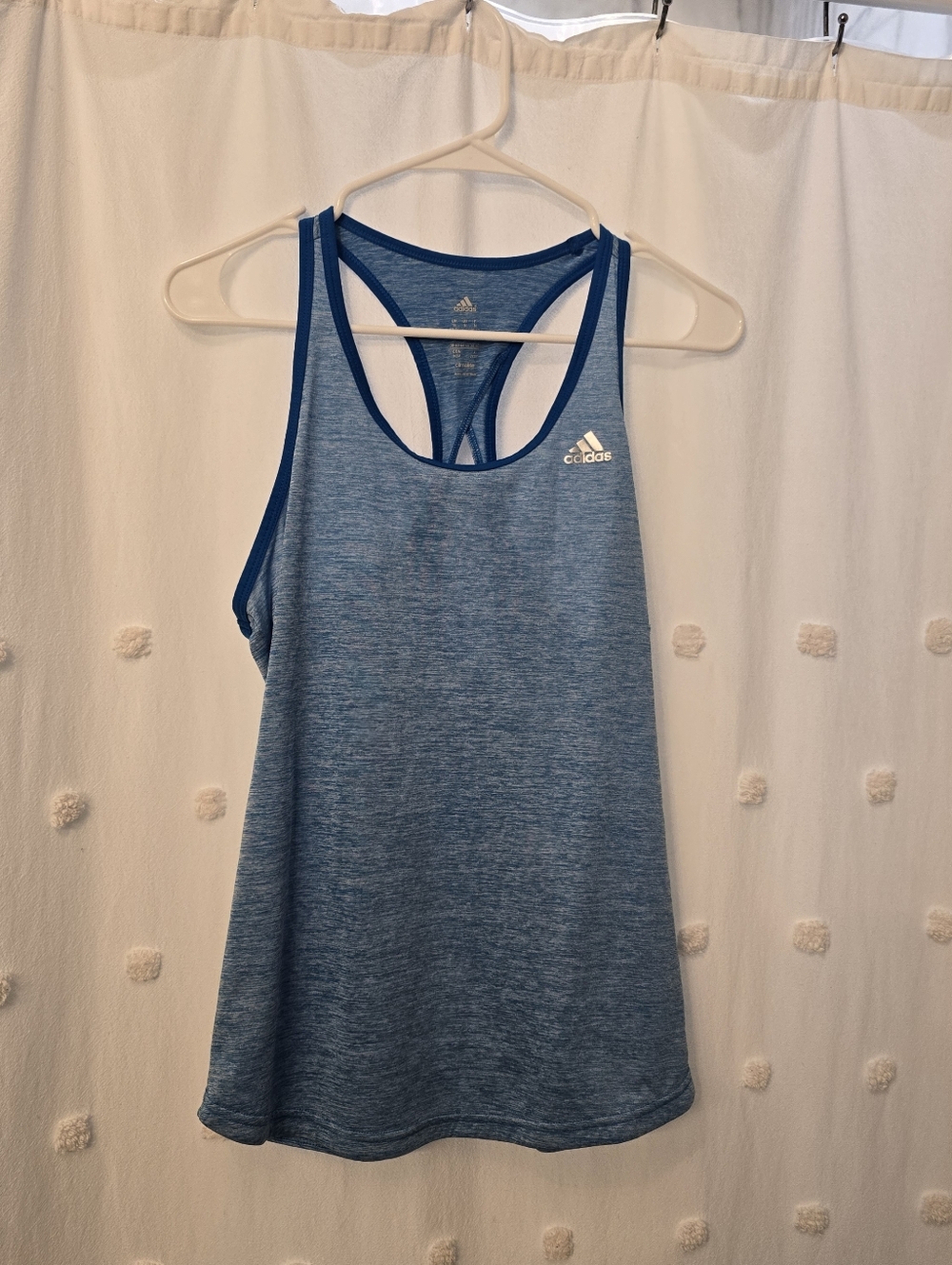 adidas Women’s Heathered Blue Racerback Training Tank Climalite Size Medium